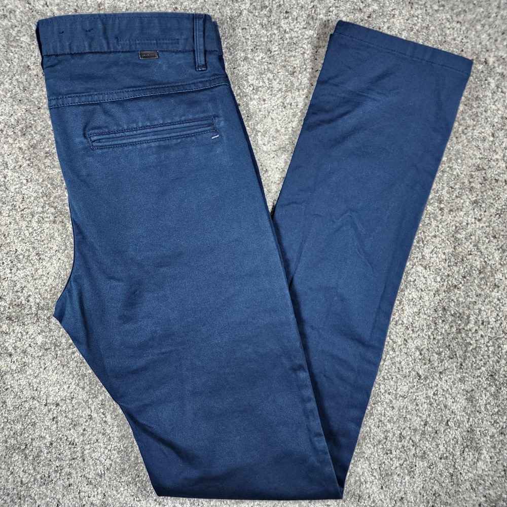 Zara Man Chino Pants Mens 30 Slim Fit Navy Blue Stretch Cotton Twill Excellent